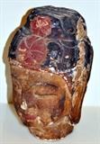 Oriental wood gesso head/polychromed