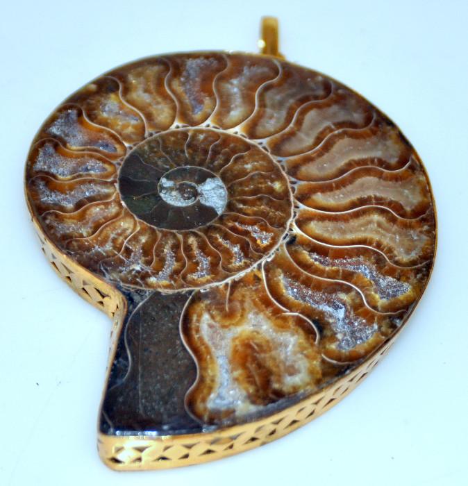 Massive ammonite pendant