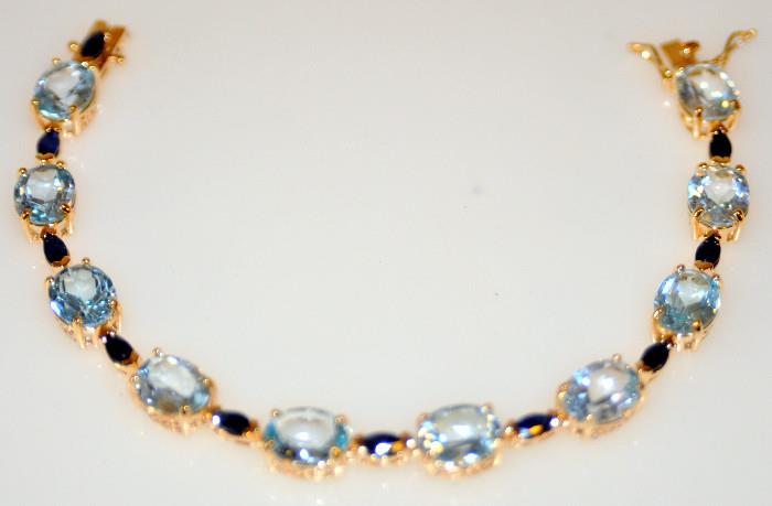 Vermeil blue topaz sapphire bracelet