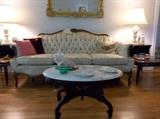Elegant, tufted back French-style sofa in excellent condition! Original bill is attached! Upholstery in great shape. Must see!