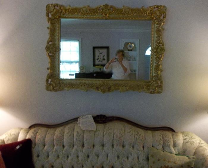 Beautiful fancy mirror - terrific condition!  Could be hung horizontally (as it is now) or vertically.  Nice!