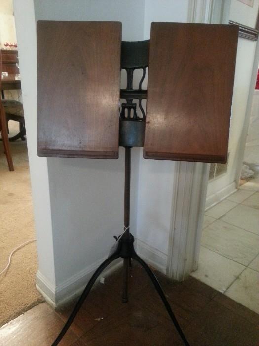 Antique bible/book/music stand, signed dated late 1800's.