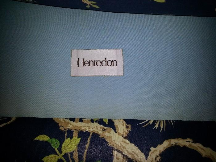 Henredon label for sofa,