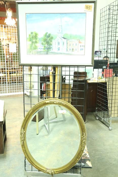 framed art and mirrors
