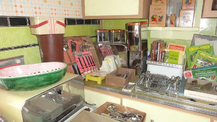 kitchenwares, bread boxes, canister sets, cookbooks