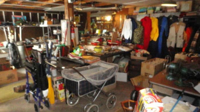 Baby Buggy, hunting fishing clothes packed garage