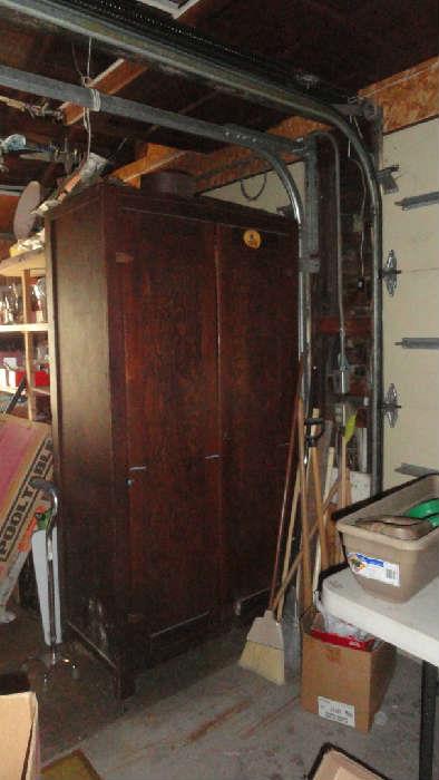 antique wood closet