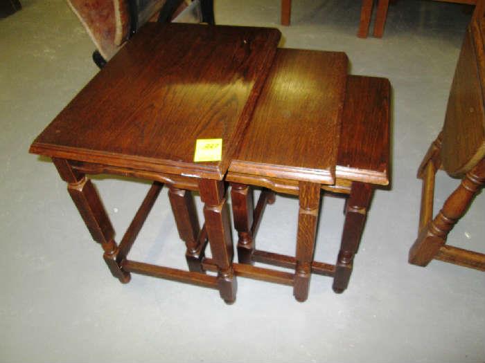 nesting tables set of 3 Oak wood