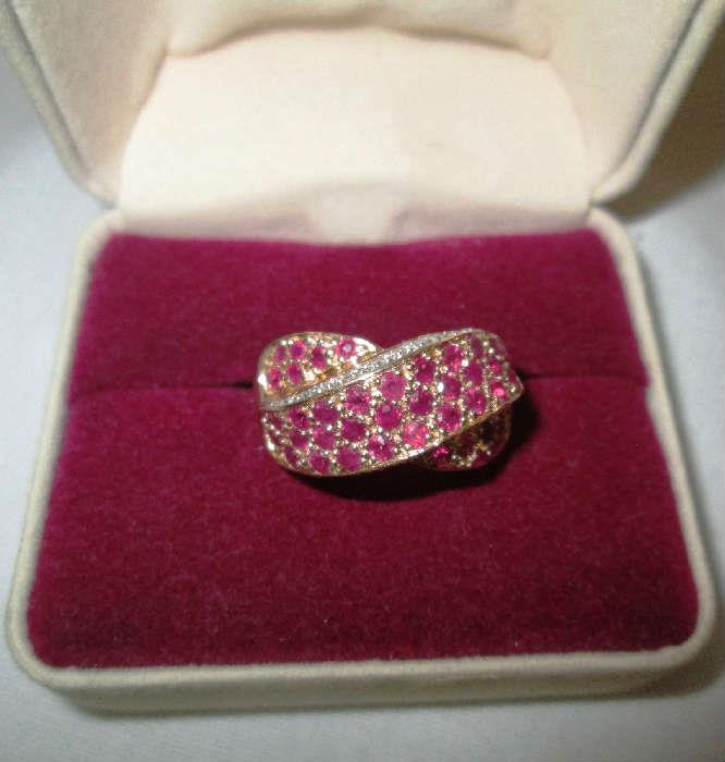 14K diamond & diamond ring