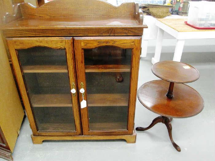 bookcase double tier table with claw feet