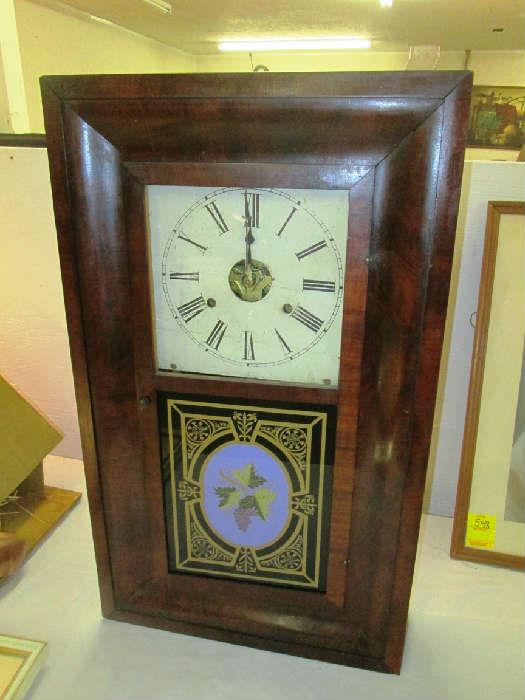 Chauncey Jerome  OGee Clock  Circa 1820s-1830s  Working Condition  brass Movement 30 hr. weight driven . Original glass , dial, pendelum , weights & key