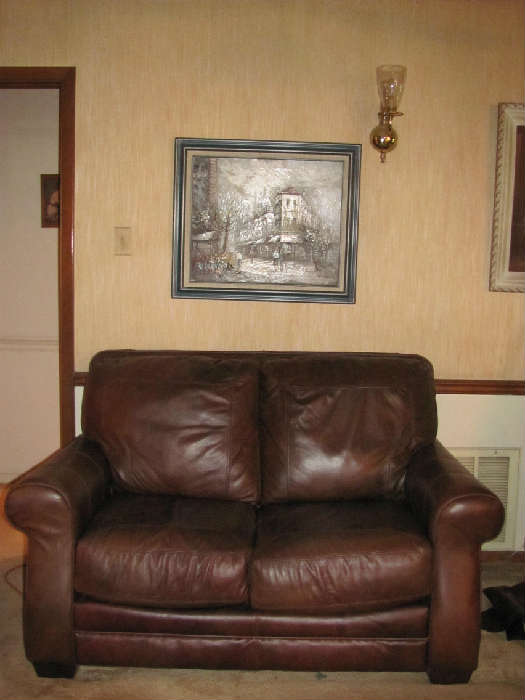 Lane Leather Love Seat