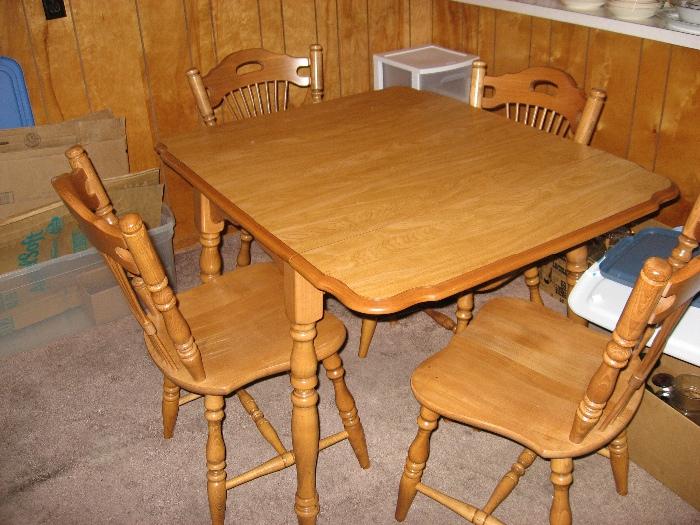 Hard rock maple table with four chairs