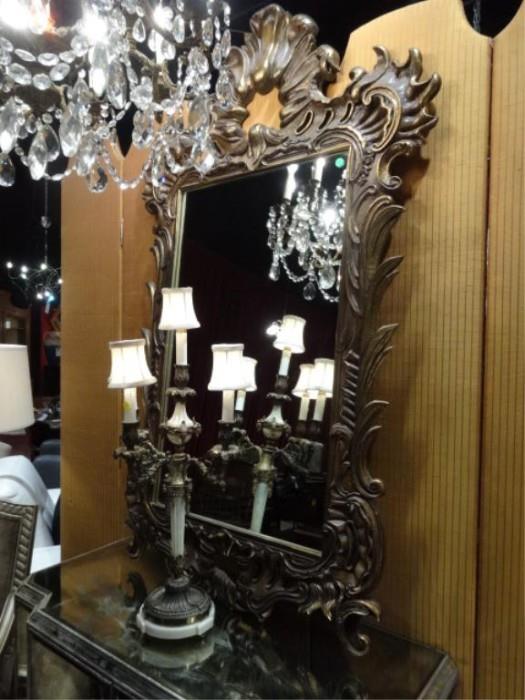 LARGE GOLD ROCOCO STYLE MIRROR