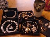 Selection of good costume jewelry. Slides and pierced earring sets lower right photos