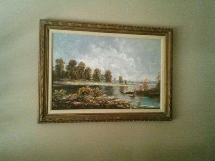 Oil painting signed by artist George Deaca.