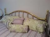Great king size brass headboard, frame with mattress & boxspring