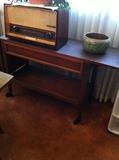 Lane drop-leap table with drawer and castors - Mint Condition
