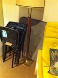Matching Mid-Century Brass & Wood Floor Lamp