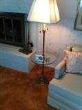 Vintage Brass Lamp with Glass table - gorgeous!
