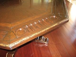 Marge Carson game table - detail image.