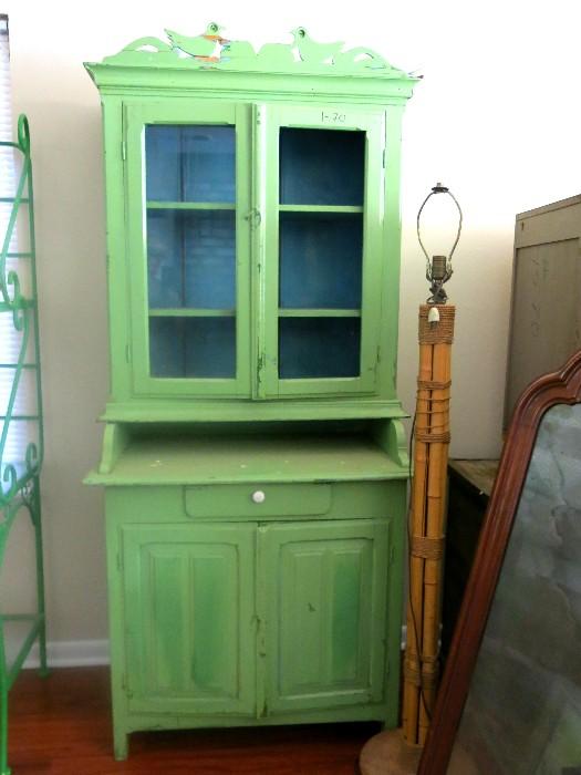 Green painted vintage cabinet