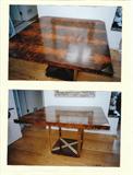 F-21-Ital.Mod "SQUARE BURL/gldpl DININGTABLE" (47x47x29h)