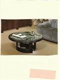 T-23 Ital GREEN MARBLE & ROSEWD COCKTAIL (38DIA X 15H)