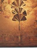 L-40 "GINGKOBILIA" DECO FLOORLITE SCULPTURE hdmade Pol.Brass (27wx14dx77"h)