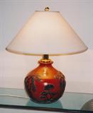 L-25 a&b PR "JAPANESE TREES" LAMP BASES - Ital.Porcelain (18dia x 28h)