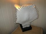 L-28 Mangani Ital Porcelain- "GIANT URCHIN TRIPOD LITE SCULPTURE (25dia x 28h)