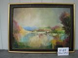 P-87 Lamberto: 'CRYSTAL LAKE" Oil/Cnvs Frmd (32wx24h)