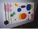 P-129 "ARROWS & BALLOONS"-Polymorphic Painting - Oil on Wood