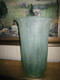 A-41 Murano *fine* "EMERALD SCAVO ARTGLASS TALL VASE" (12diax17h)