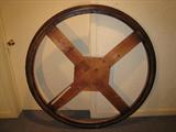 T-46 RD TABLETOP FRAME -Carved Walnut-(51"dia) -for dropin stone top-