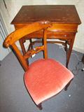 C-19 Walnut DESK SIDECHAIR- (18wx16dx35h) (shown w. ArtNouveau T-20 FlipDesk)