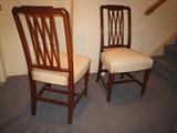 C-11a&b (Colombo) PR. SHERATON LATTICEBK SIDECHAIRS - Cherry /Muslin (20x22x39h)
