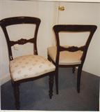 C-la&b&c 3- ITALIAN BOWBK SIDECHAIRS - Mahogany -(assorted seatcovers) (18x20x35h)
