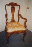C-7a+b. (Colombo) Pair DUTCH OPEN ARMCHAIRS -inl.WalnutBurl (25x22x43h)