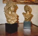A-70 E.TASCA - "PR. SHEPHERD BUSTS" (5dia x11h) Gilt Porcelain