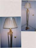 L-16 EMPIRE FLOORLAMP w/SHADE -blkiron/brz/cutcrystal- (16diax63h)