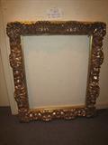 P-62 Antq. BAROQUE GILTWOOD MIRROR FRAME (od: 32x38) (Id: 24 x 29 1/2)