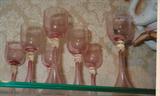 A-24 Vintage Murano -Antq.style-6p.pink cystal "PRINCIPESSA CORDIALS"