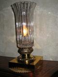 L-7 "TABLETOP TORCHIERE" - cutcrystal/pol.brass (7"x7"x15"h)