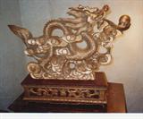 A-92 Chinese DRAGON Lg Giltwood Sculpture (27"x7"x23"h)