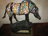 L-8 ARTGLASS ZEBRA Sculpture Light (25wx8dx22h)