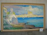 P-85 "ANTIQUITIES at MALLORCA" frmd Oil (55"wx34"h)