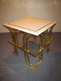 T-28 ART DECO SQ. ENDTABLE - Pol.Brass (24"x24"x25"h)