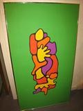 '60's Retro Abstract Painting- H. Strong: "BALANCING ACT" #28/400 (30"x54"h frmds)