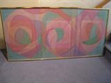 LG ABSTRACT FRAMED - Lucien's "ILLUMINATION" (73wx37h brass framed)